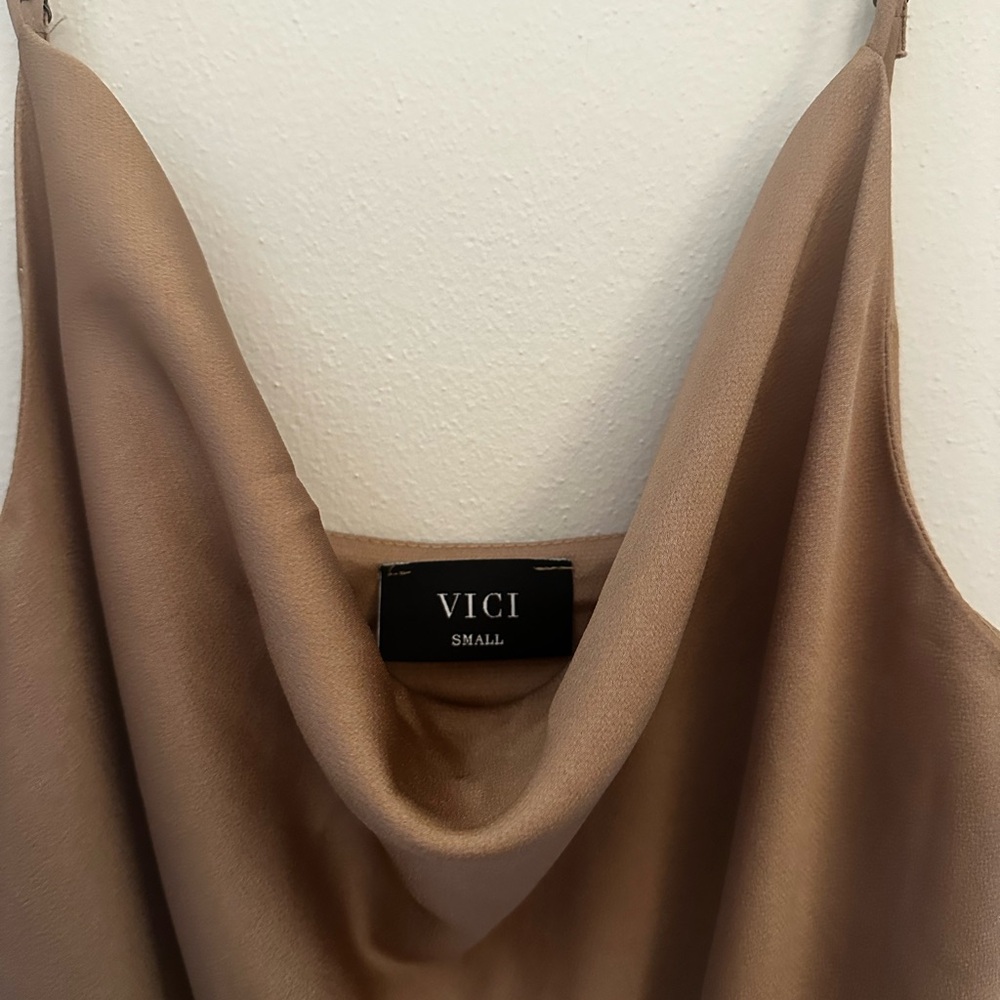 Vici Satin Cowl Neck Jumpsuit